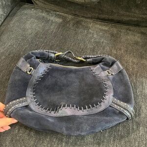 Cole Haan Navy Suede Shoulder Bag